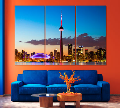 Sunset Over Toronto Canada Canvas Print-Canvas Print-CetArt-1 Panel-24x16 inches-CetArt