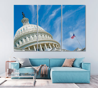 Dome United States Capitol in Washington Canvas Print-Canvas Print-CetArt-1 Panel-24x16 inches-CetArt