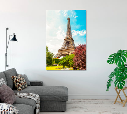 Eiffel Tower Paris in Summer Canvas Print-Canvas Print-CetArt-1 panel-16x24 inches-CetArt