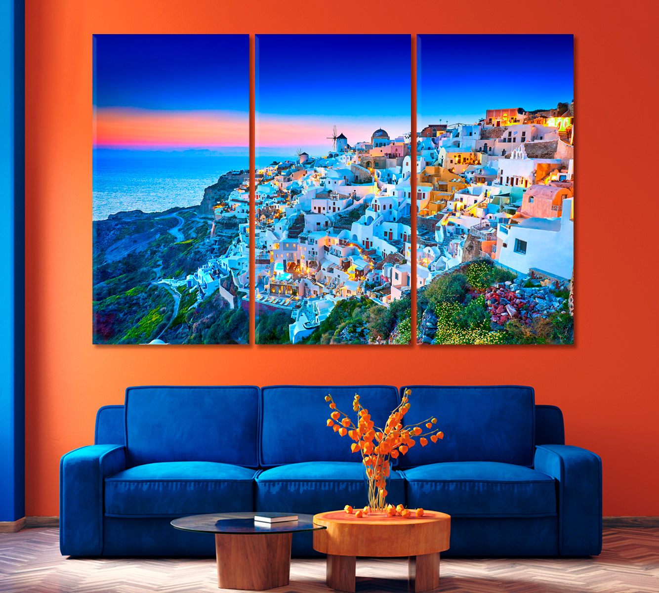 Fira Town on Santorini Island Greece Canvas Print-Canvas Print-CetArt-1 Panel-24x16 inches-CetArt