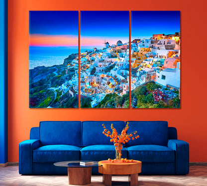 Fira Town on Santorini Island Greece Canvas Print-Canvas Print-CetArt-1 Panel-24x16 inches-CetArt