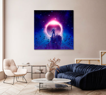 Astronaut in Space Canvas Print-Canvas Print-CetArt-1 panel-12x12 inches-CetArt