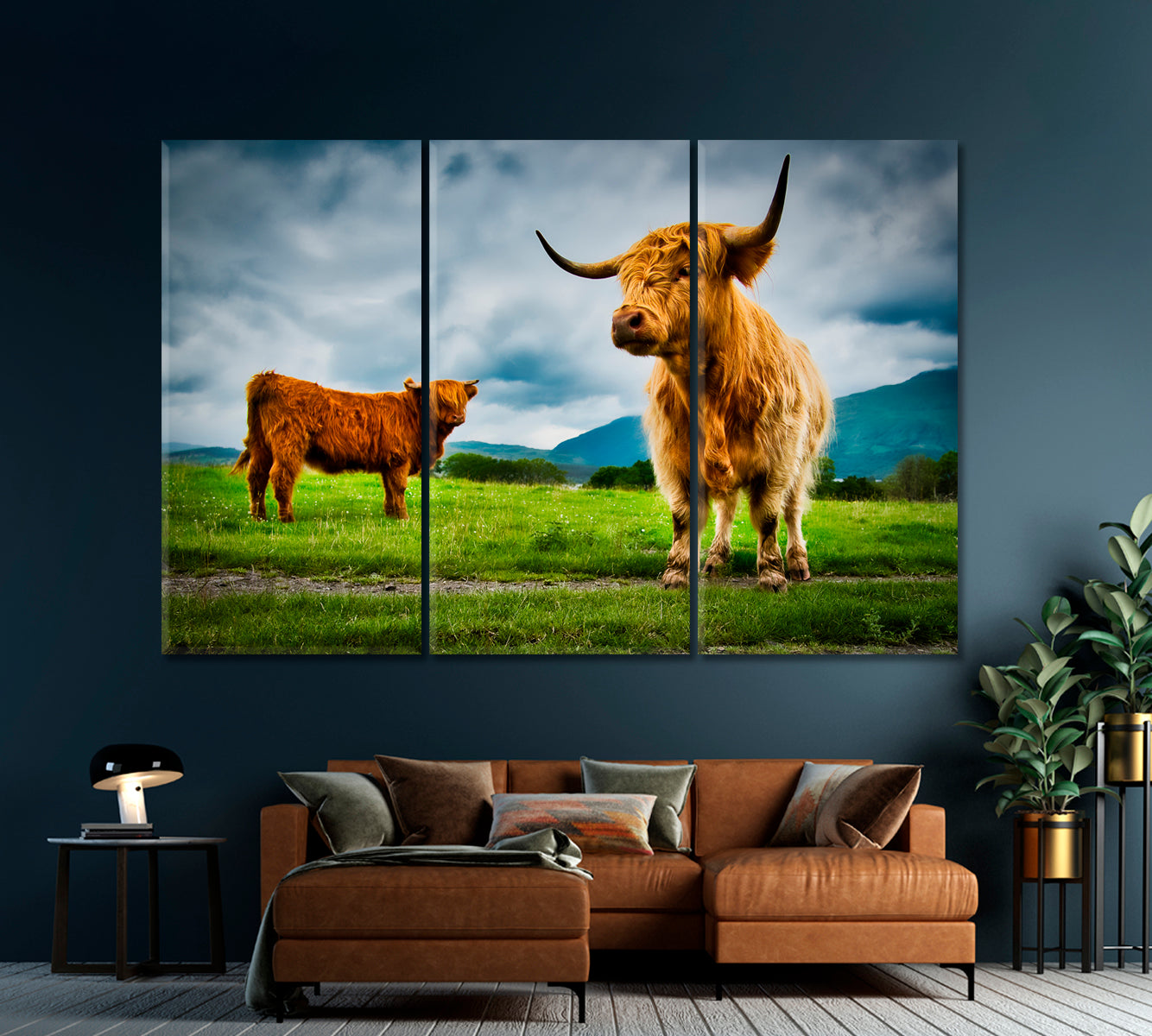 Highland Cows Canvas Print-Canvas Print-CetArt-1 Panel-24x16 inches-CetArt