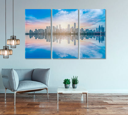 Urban City Skyline Canvas Print-Canvas Print-CetArt-1 Panel-24x16 inches-CetArt