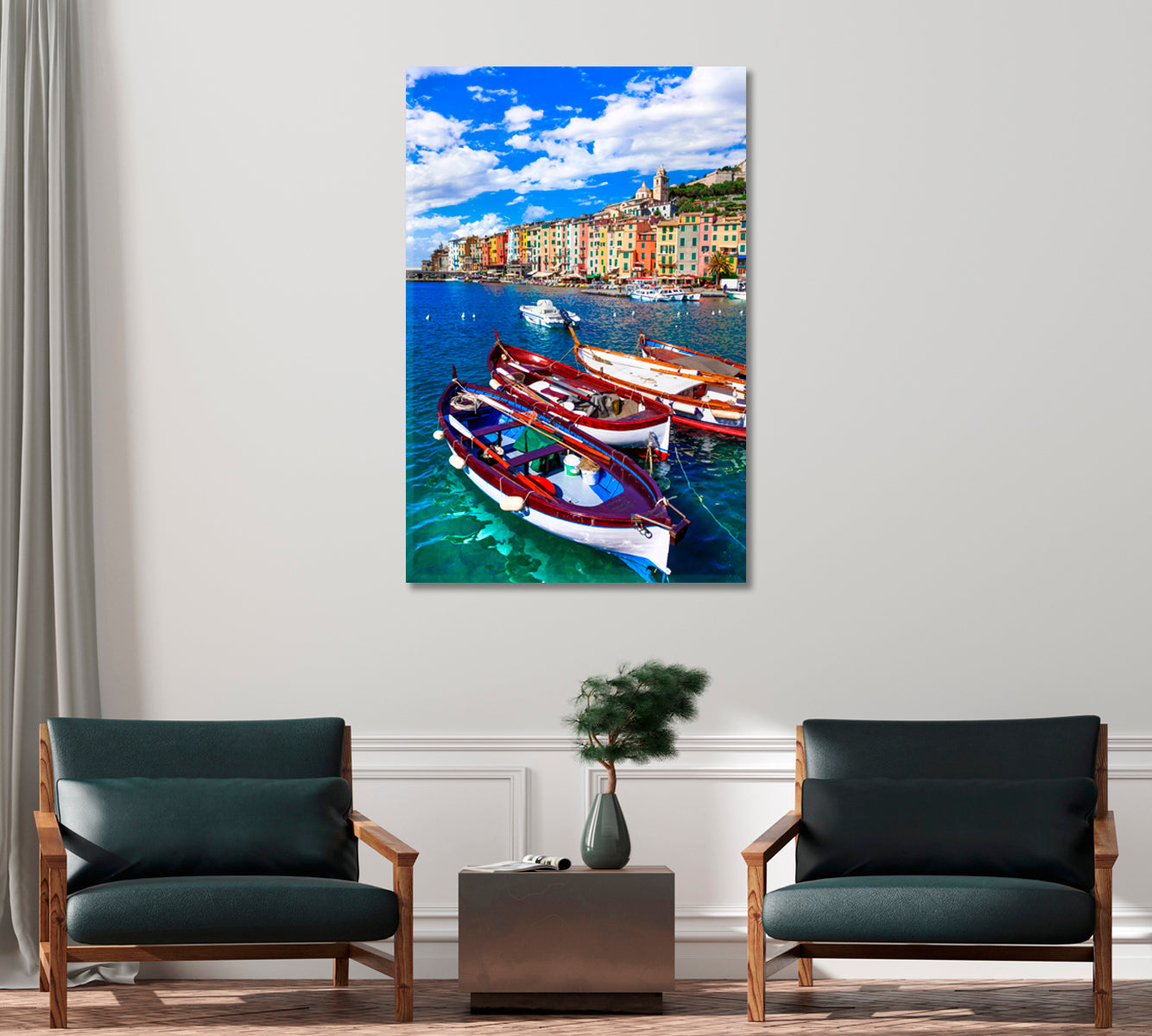 Cinque Terre Portovenere Fishing Village Italy Canvas Print-Canvas Print-CetArt-1 panel-16x24 inches-CetArt