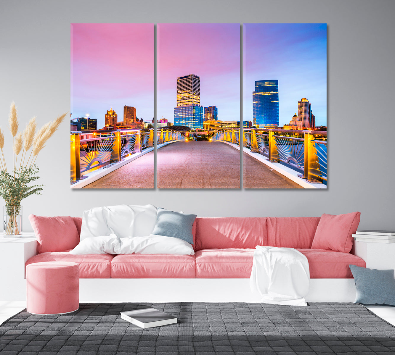 Downtown Milwaukee Wisconsin USA Canvas Print-Canvas Print-CetArt-1 Panel-24x16 inches-CetArt