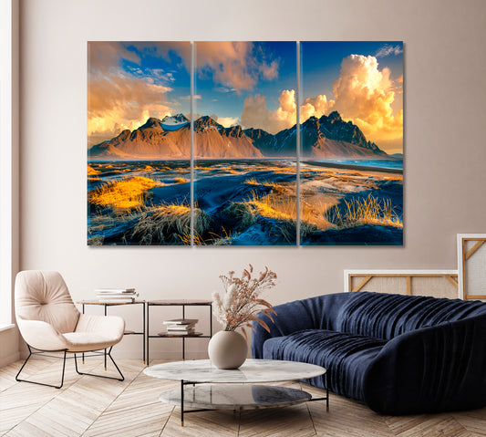 Mount Vestrahorn in Stokksnes Iceland Canvas Print-Canvas Print-CetArt-1 Panel-24x16 inches-CetArt