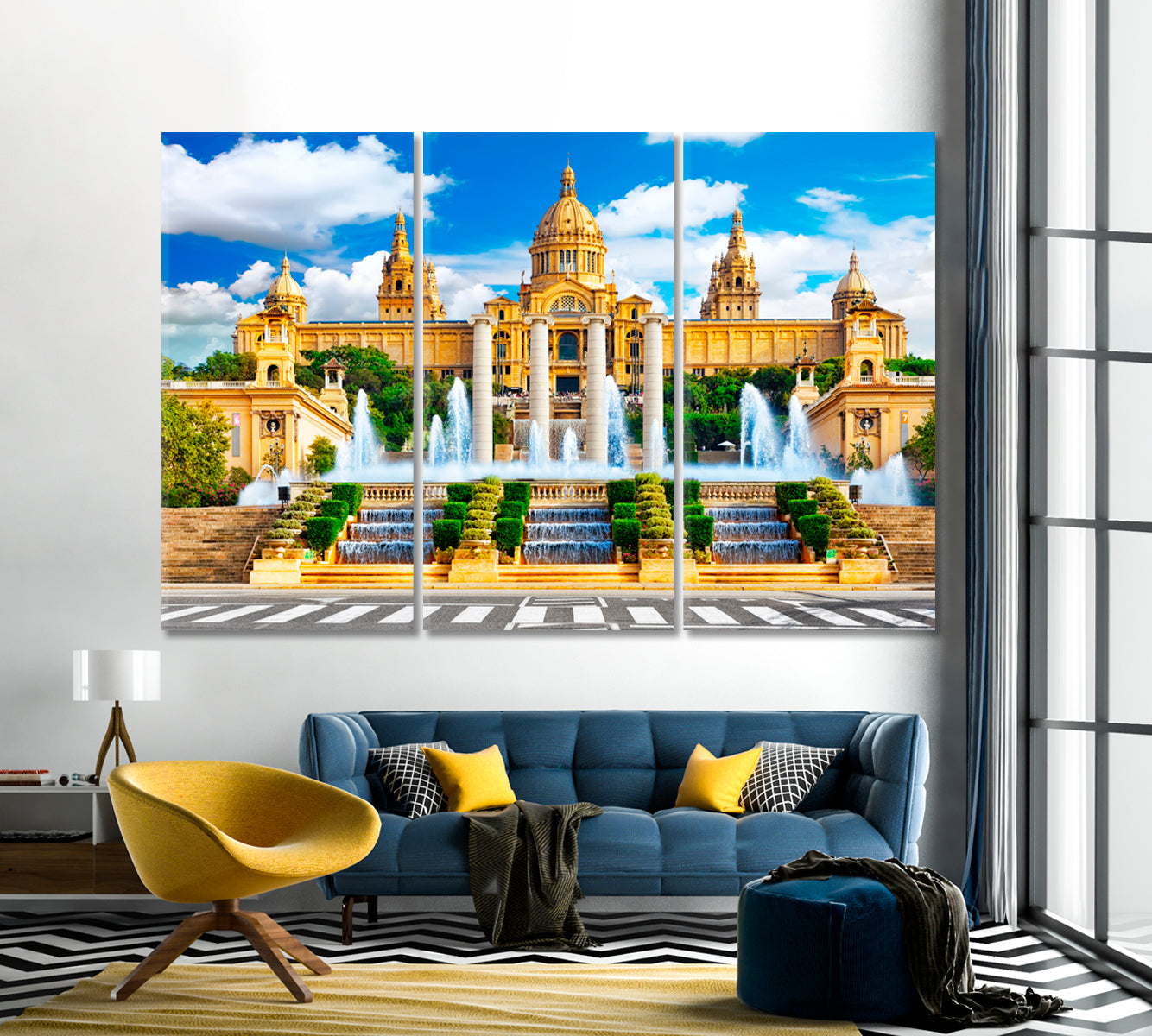 National Museum in Plaza Spain Barcelona Canvas Print-Canvas Print-CetArt-1 Panel-24x16 inches-CetArt