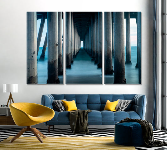 Under the Huntington Beach Pier California Canvas Print-Canvas Print-CetArt-1 Panel-24x16 inches-CetArt