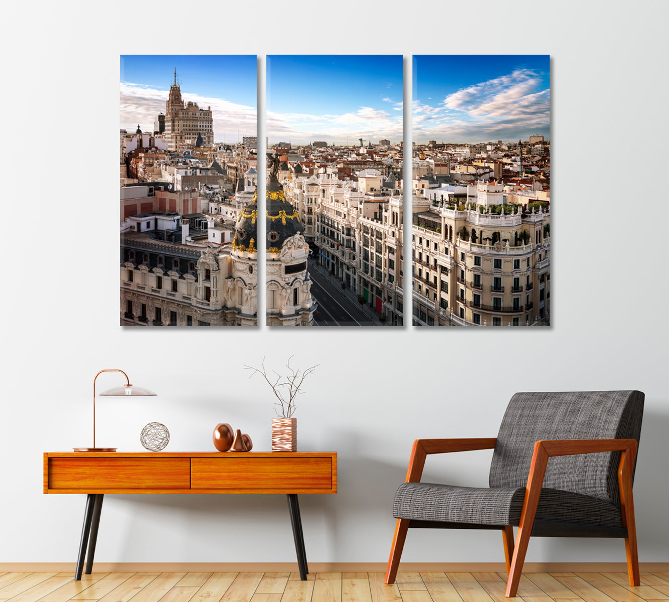 Madrid Architecture Cityscape Spain Canvas Print-Canvas Print-CetArt-1 Panel-24x16 inches-CetArt