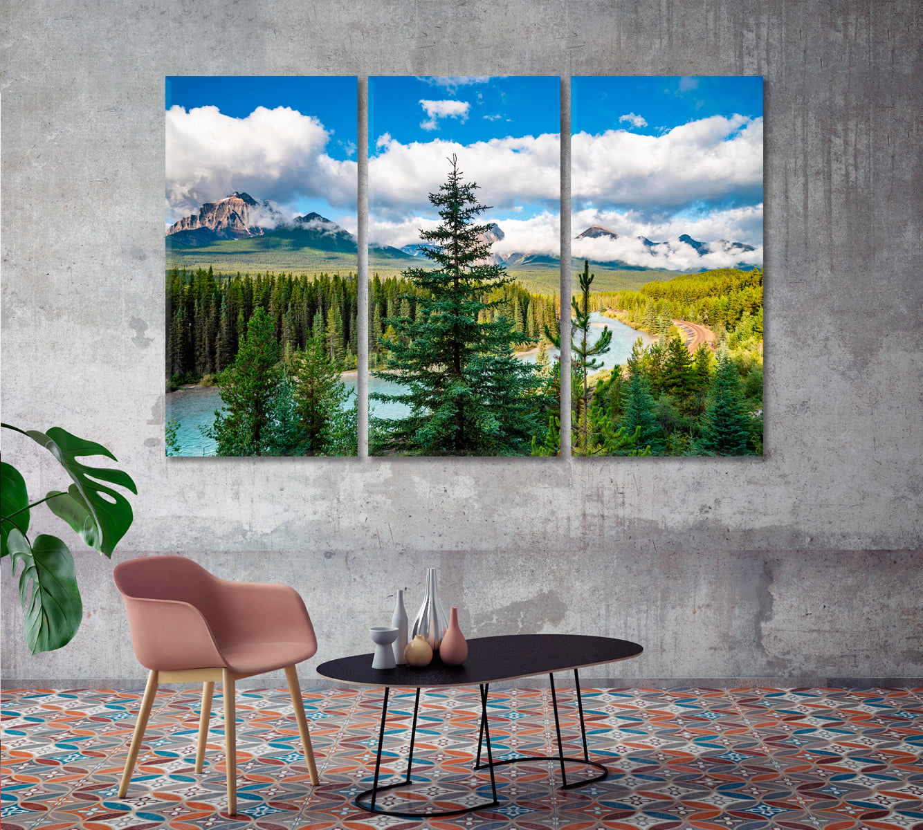 Morant's Curve Banff National Park Canada Canvas Print-Canvas Print-CetArt-1 Panel-24x16 inches-CetArt