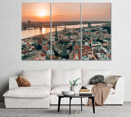 View of the Architecture of Riga Latvia Canvas Print-Canvas Print-CetArt-1 Panel-24x16 inches-CetArt