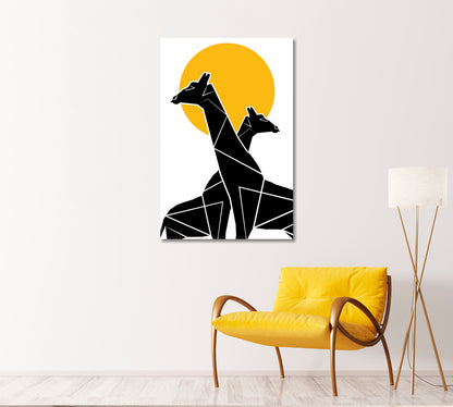 Minimalist Geometric Giraffes Canvas Print-Canvas Print-CetArt-1 panel-16x24 inches-CetArt