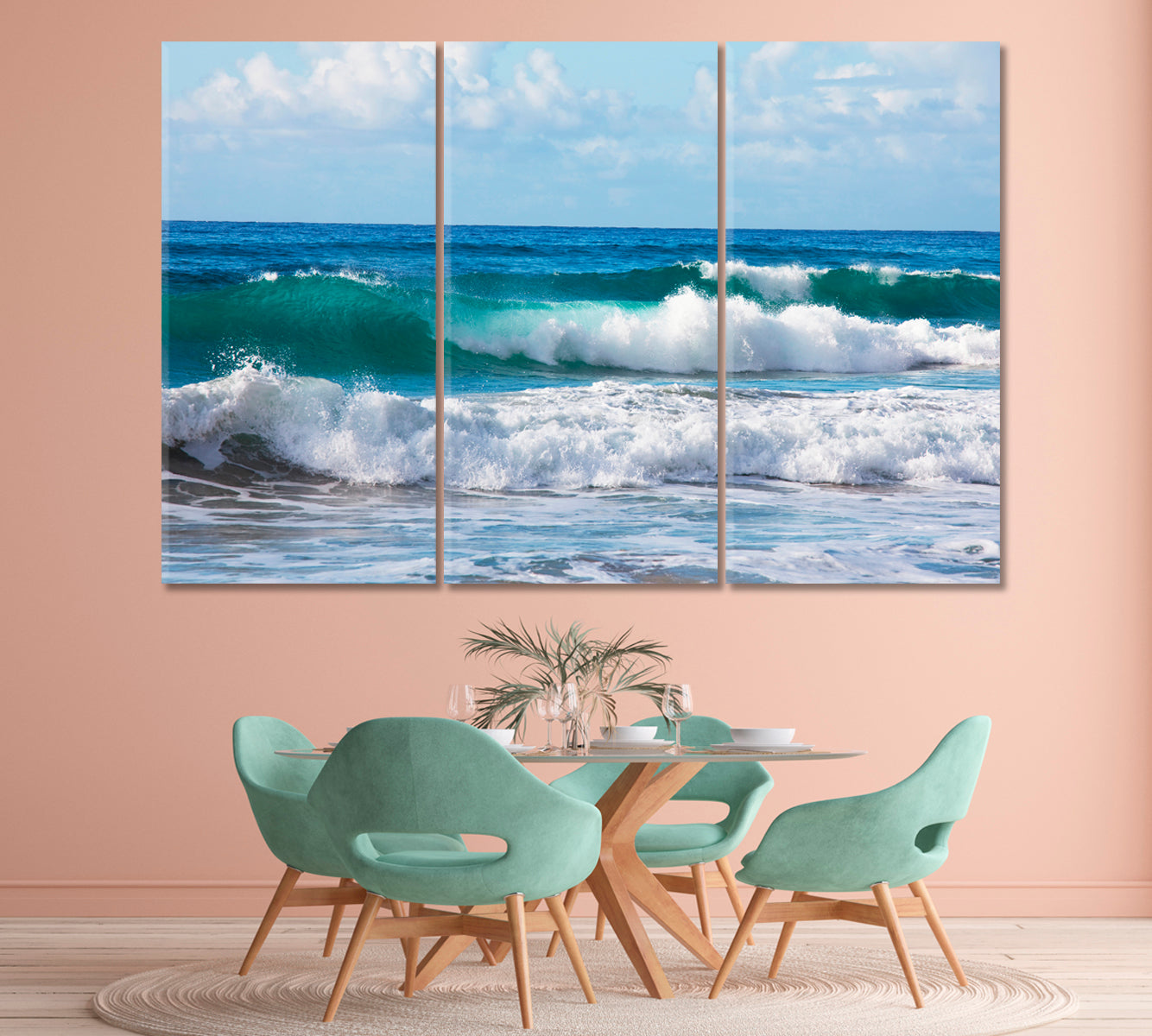 Ocean Waves Canvas Print-Canvas Print-CetArt-1 Panel-24x16 inches-CetArt