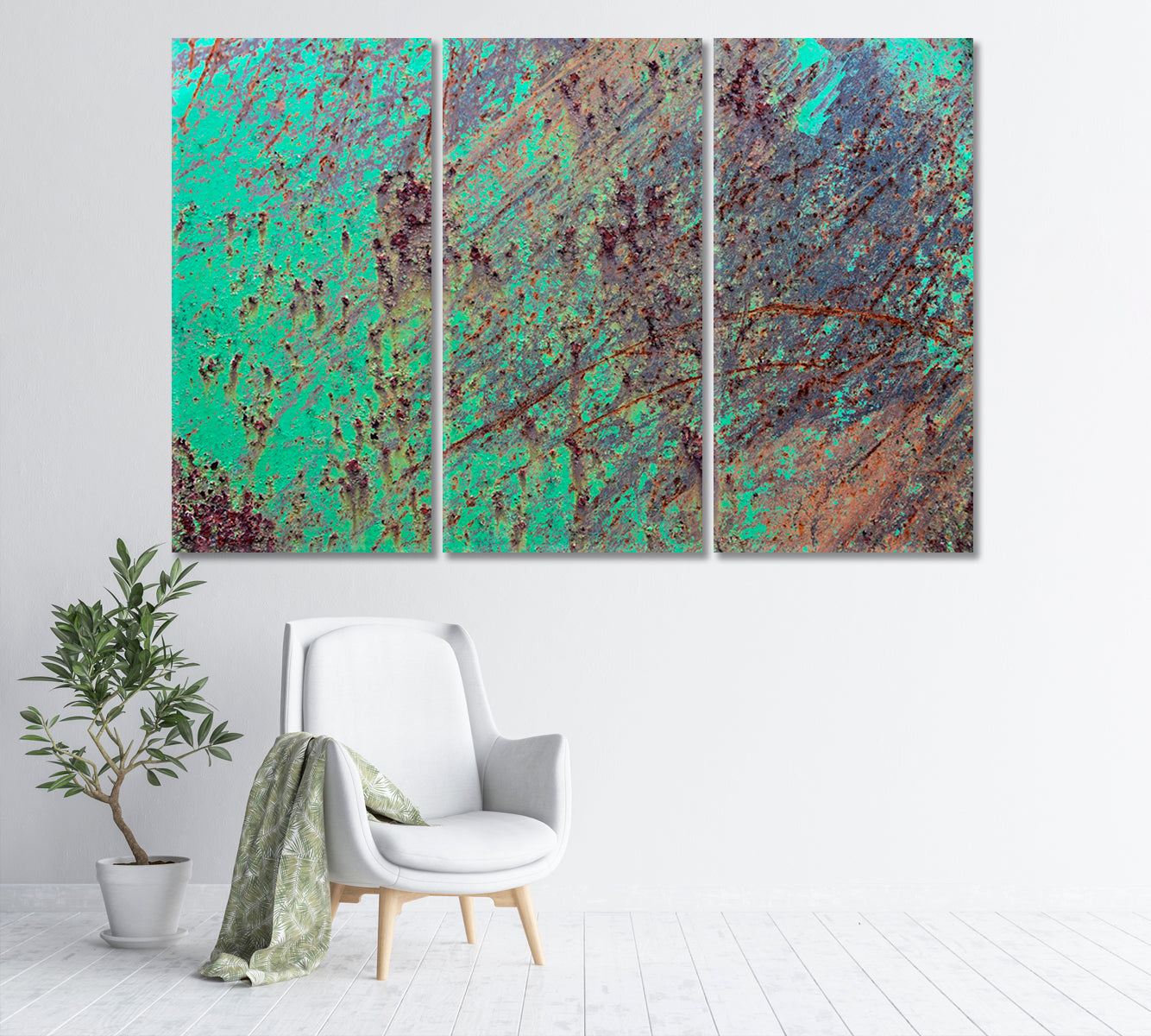 Abstract Old Cracked Wall Canvas Print-Canvas Print-CetArt-3 Panels-36x24 inches-CetArt