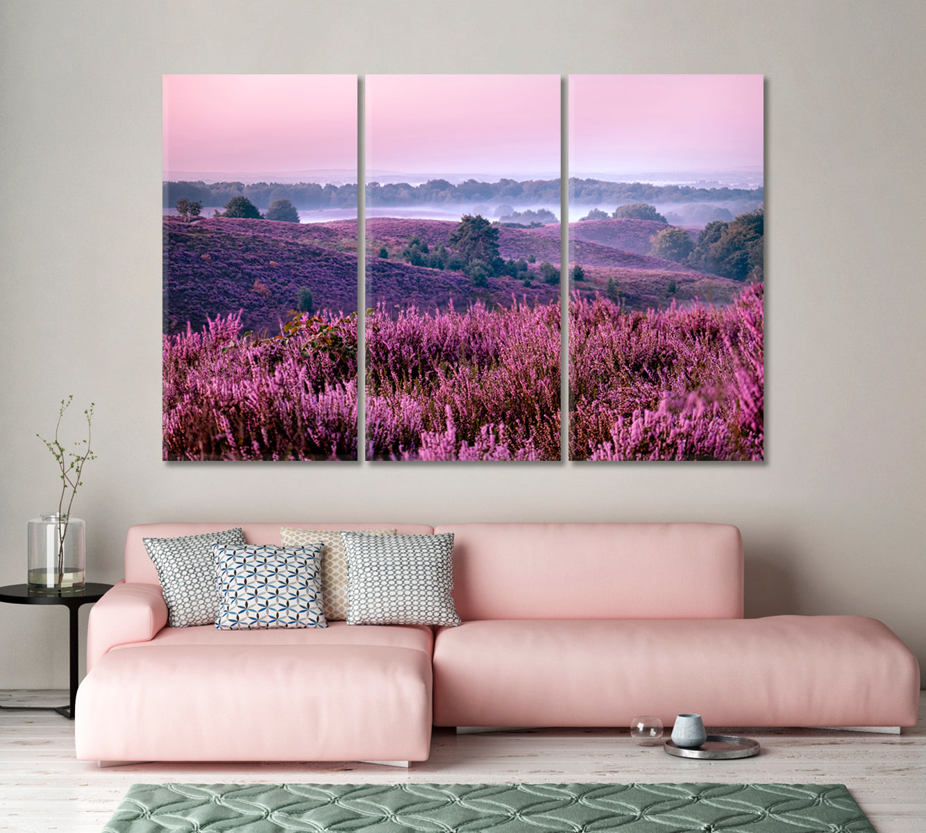 Blooming Heather Fields in Posbank National Park Canvas Print-Canvas Print-CetArt-1 Panel-24x16 inches-CetArt