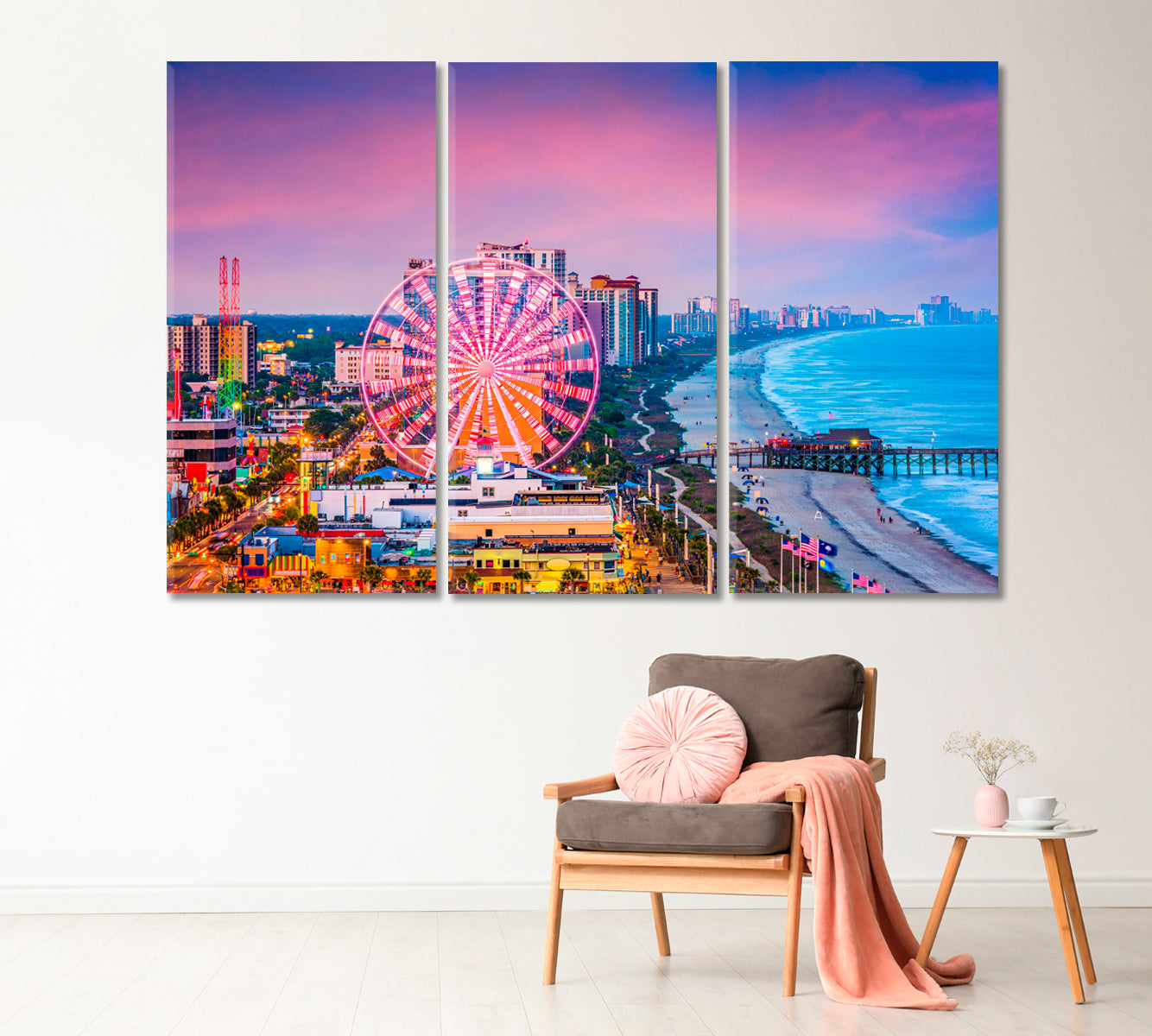 Colorful Waterfront Myrtle Beach USA Canvas Print-Canvas Print-CetArt-1 Panel-24x16 inches-CetArt