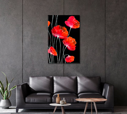 Abstract Flowers Floral Still Life Canvas Print-Canvas Print-CetArt-1 panel-16x24 inches-CetArt