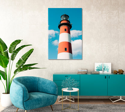 Assateague Lighthouse at Chincoteague Island Virginia Canvas Print-Canvas Print-CetArt-1 panel-16x24 inches-CetArt