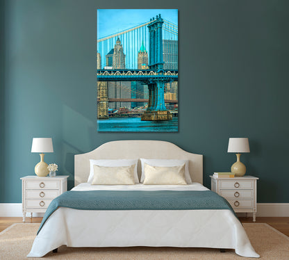 Manhattan Bridge New York Canvas Print-Canvas Print-CetArt-1 panel-16x24 inches-CetArt