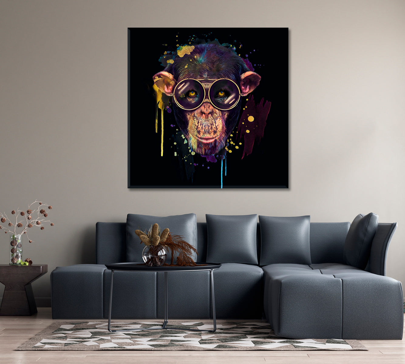 Hipster Monkey Canvas Print-Canvas Print-CetArt-1 panel-12x12 inches-CetArt