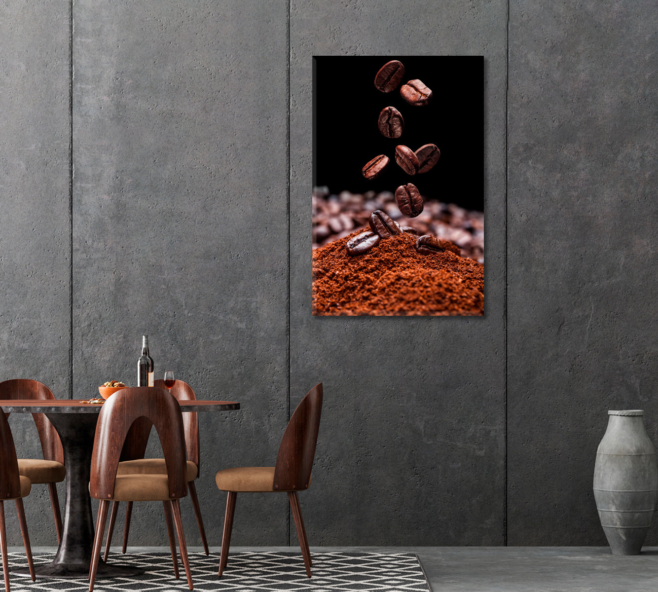 Coffee Beans Falling Canvas Print-Canvas Print-CetArt-1 panel-16x24 inches-CetArt