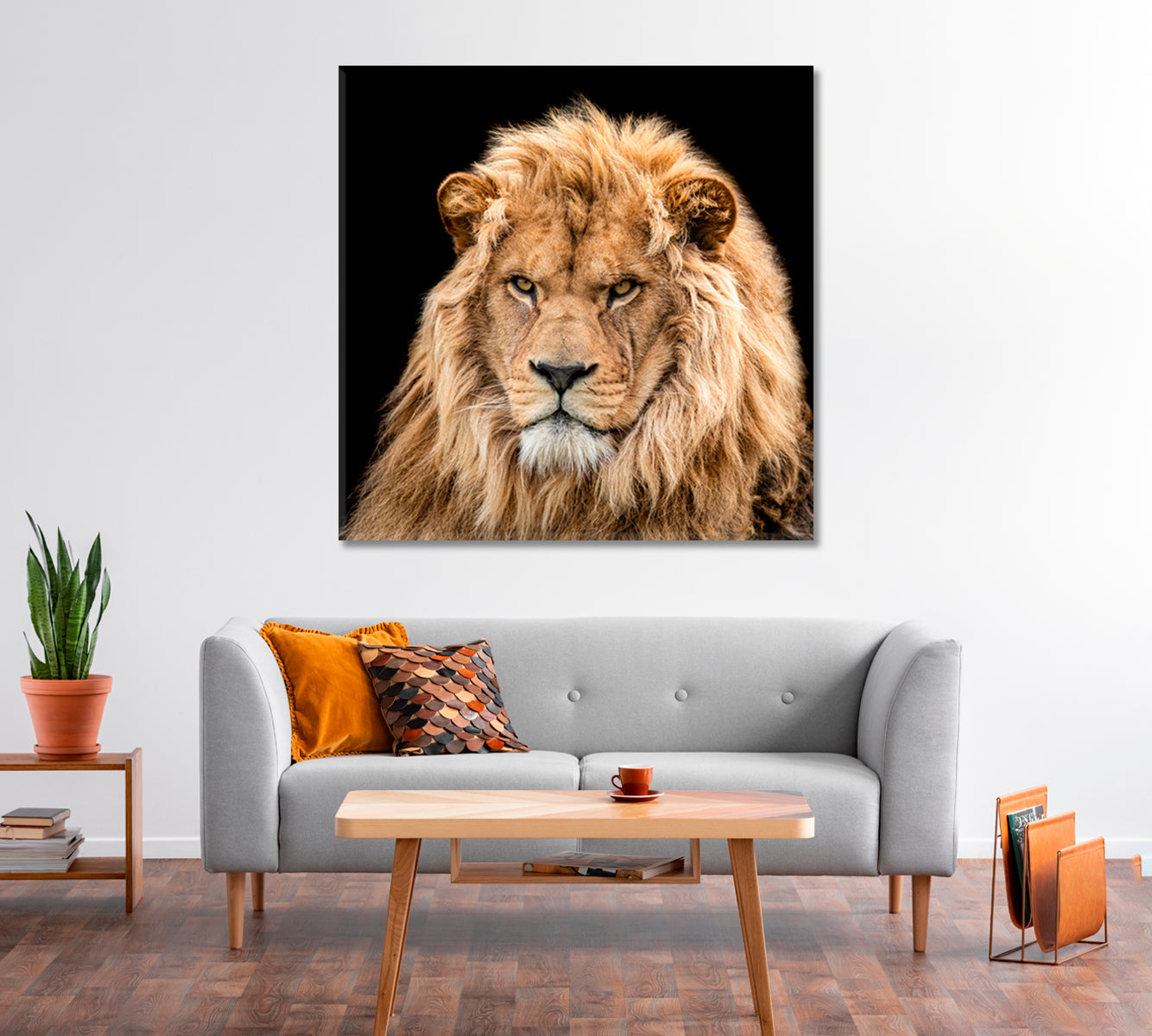 Portrait of Lion Canvas Print-Canvas Print-CetArt-1 panel-12x12 inches-CetArt