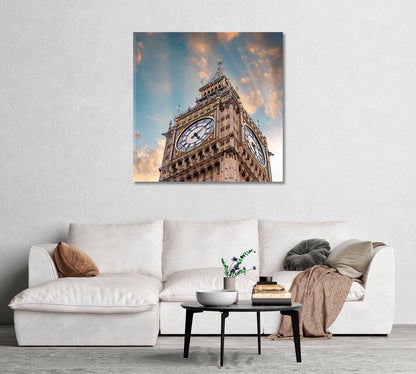 Big Ben Clock Tower London UK Canvas Print-Canvas Print-CetArt-1 panel-12x12 inches-CetArt