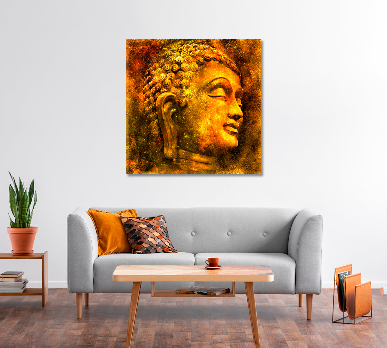 Head of Buddha Canvas Print-Canvas Print-CetArt-1 panel-12x12 inches-CetArt