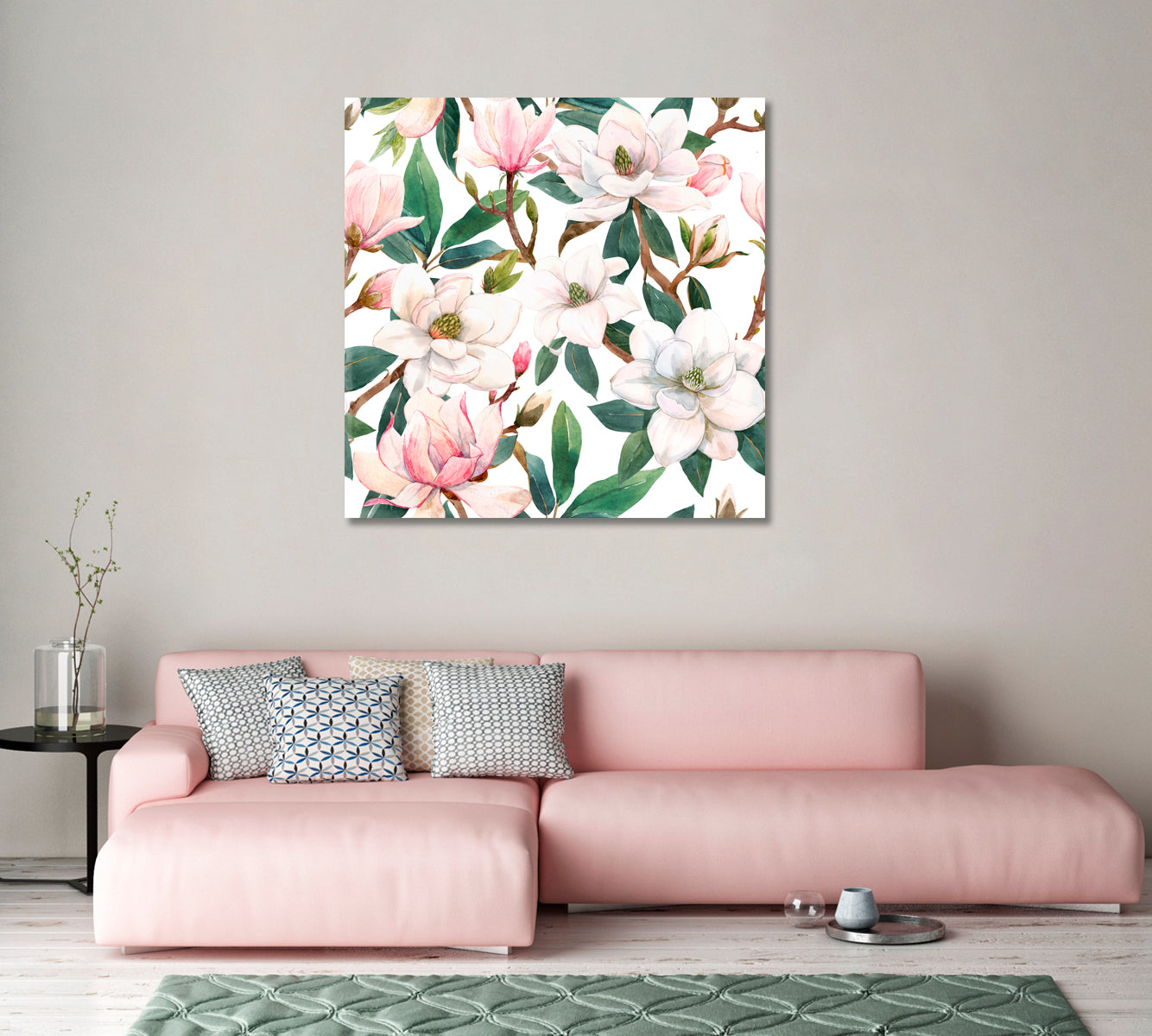 Beautiful Magnolia Flowers Canvas Print-Canvas Print-CetArt-1 panel-12x12 inches-CetArt