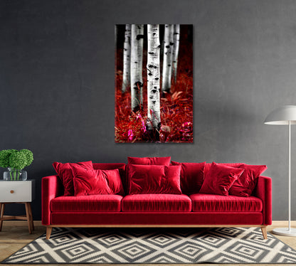 Aspen Birch Trees at Fall Canvas Print-Canvas Print-CetArt-1 panel-16x24 inches-CetArt