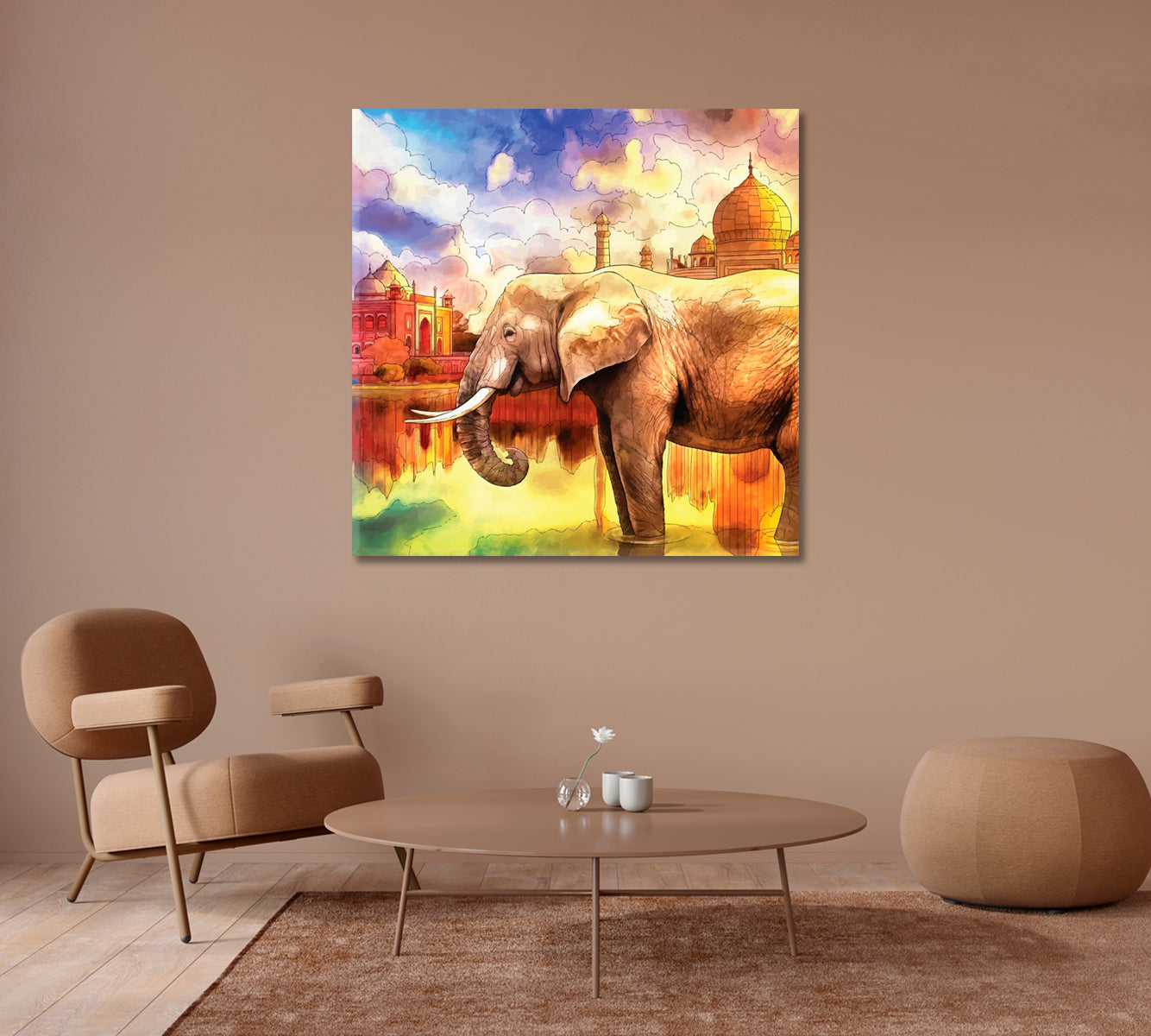 Beautiful Elephant Canvas Print-Canvas Print-CetArt-1 panel-12x12 inches-CetArt