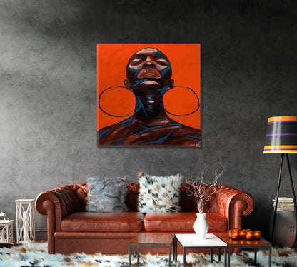 Abstract Portrait of African Woman Canvas Print-Canvas Print-CetArt-1 panel-12x12 inches-CetArt