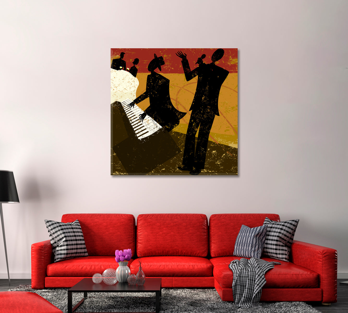 Jazz Band Canvas Print-Canvas Print-CetArt-1 panel-12x12 inches-CetArt