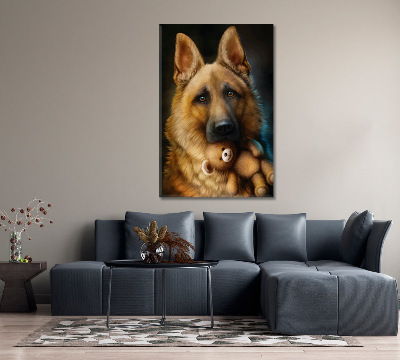 German Shepherd Canvas Print-Canvas Print-CetArt-1 panel-16x24 inches-CetArt