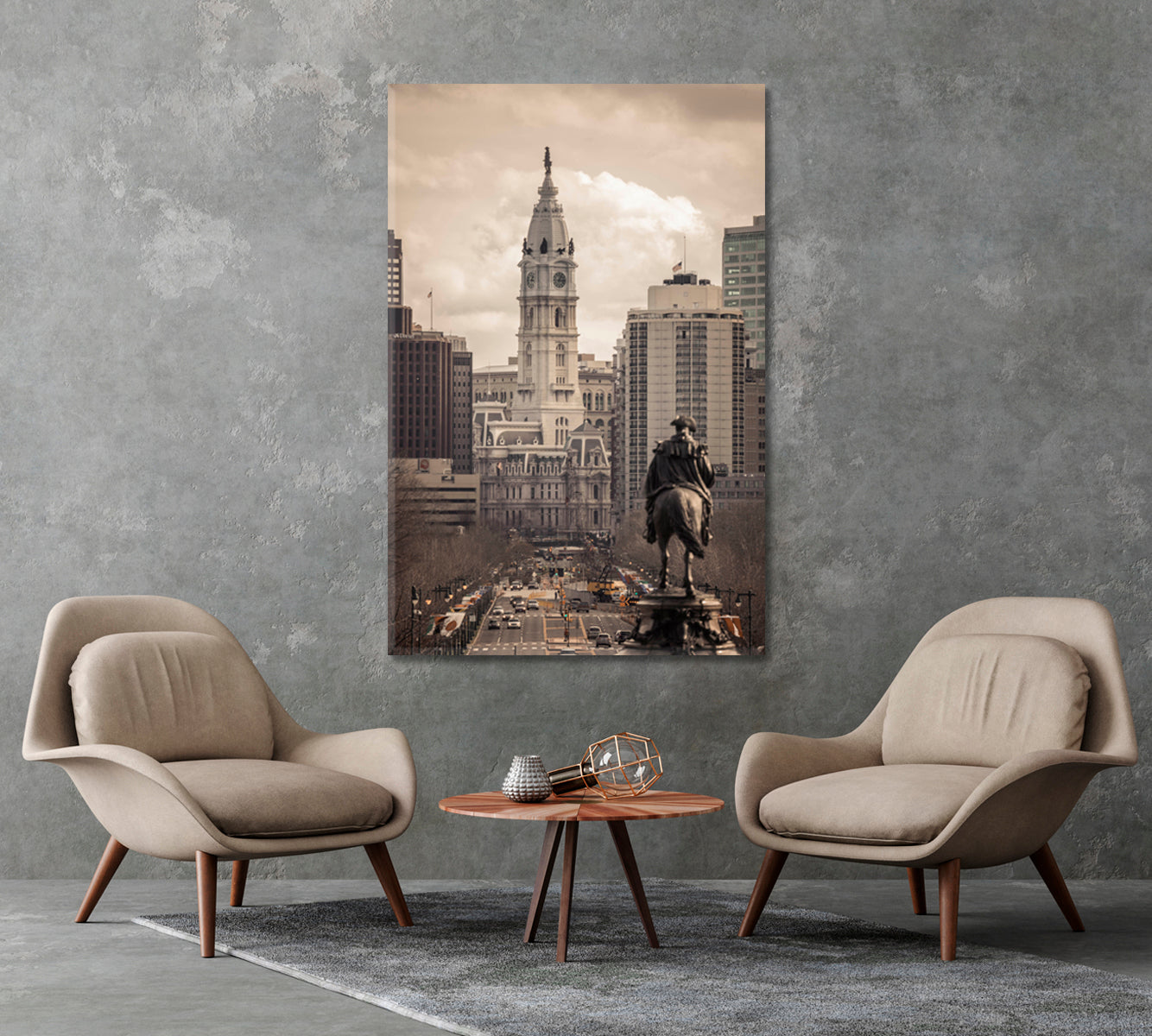 Philadelphia City Hall USA Canvas Print-Canvas Print-CetArt-1 panel-16x24 inches-CetArt