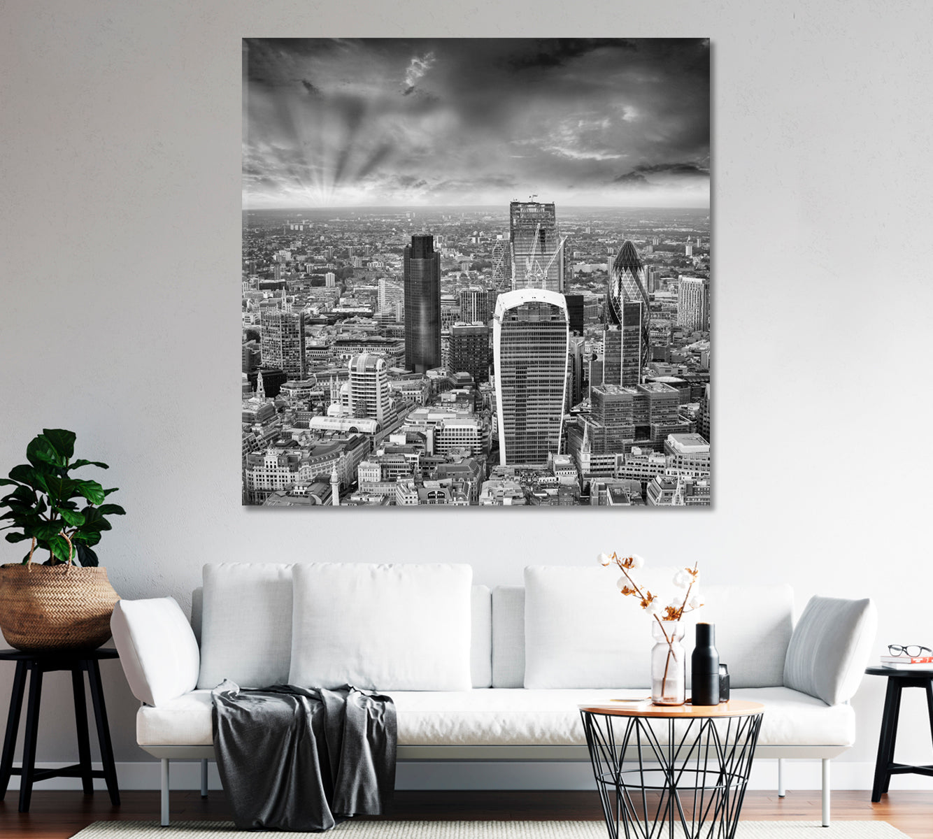 Skyscrapers and Modern Buildings London Canvas Print-Canvas Print-CetArt-1 panel-12x12 inches-CetArt