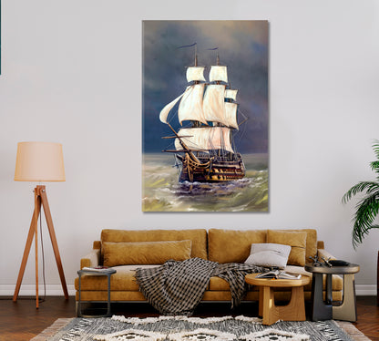 Sailing Ship in the Sea Canvas Print-Canvas Print-CetArt-1 panel-16x24 inches-CetArt