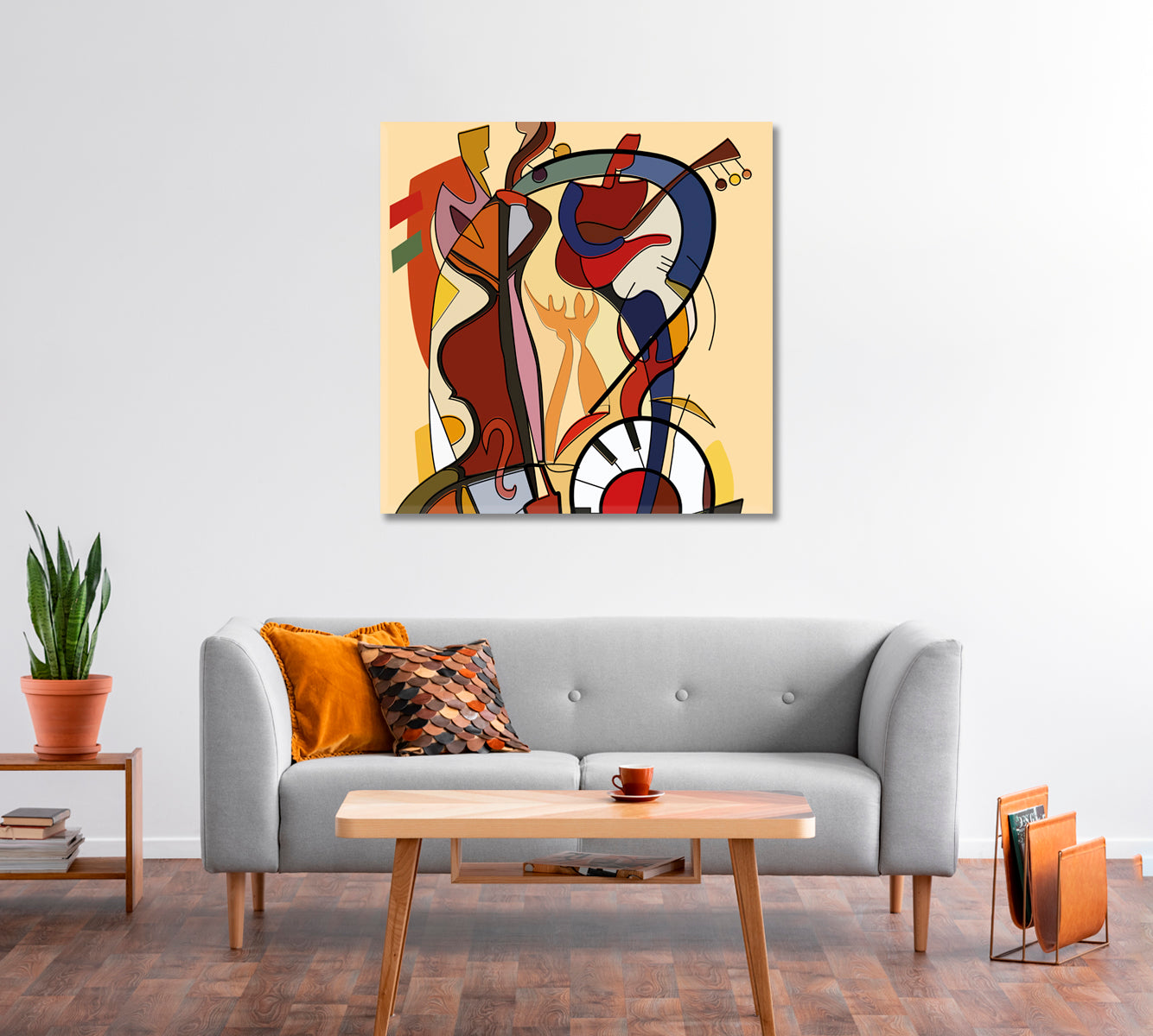 Jazz Music Abstract Art Canvas Print-Canvas Print-CetArt-1 panel-12x12 inches-CetArt