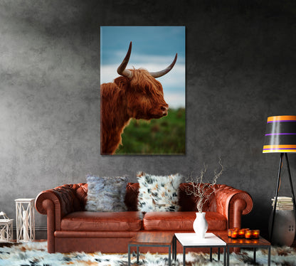 Highland Cow Portrait Canvas Print-Canvas Print-CetArt-1 panel-16x24 inches-CetArt