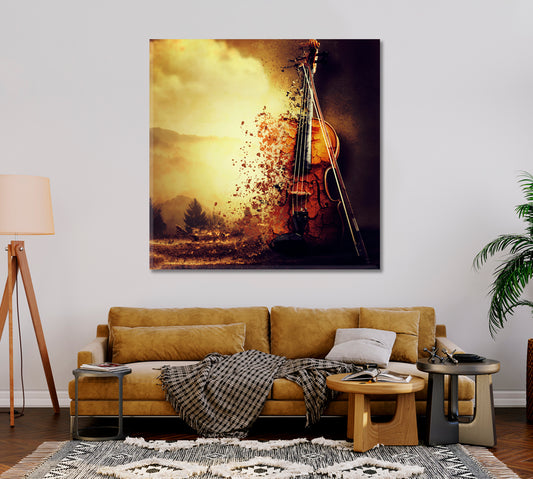 Abstract Old Violin Canvas Print-Canvas Print-CetArt-1 panel-12x12 inches-CetArt