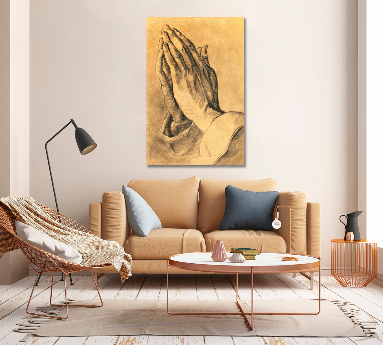 Praying Hands Canvas Print-Canvas Print-CetArt-1 panel-16x24 inches-CetArt