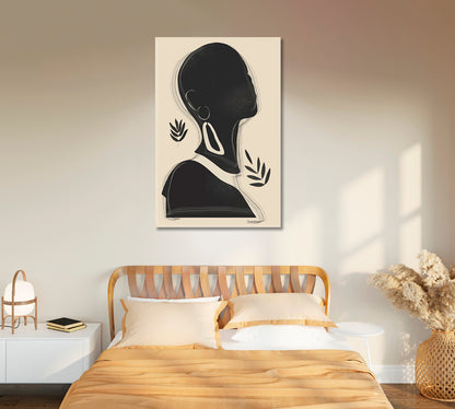 Abstract Silhouette of African Woman Canvas Print-Canvas Print-CetArt-1 panel-16x24 inches-CetArt