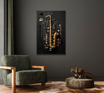 Tenor Saxophone Canvas Print-Canvas Print-CetArt-1 panel-16x24 inches-CetArt