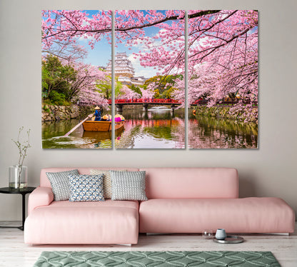 Himeji Castle and Cherry Blossom Season Japan Canvas Print-Canvas Print-CetArt-1 Panel-24x16 inches-CetArt