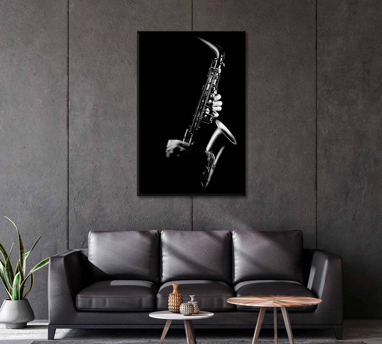 Saxophonist Jazz Music Canvas Print-Canvas Print-CetArt-1 panel-16x24 inches-CetArt