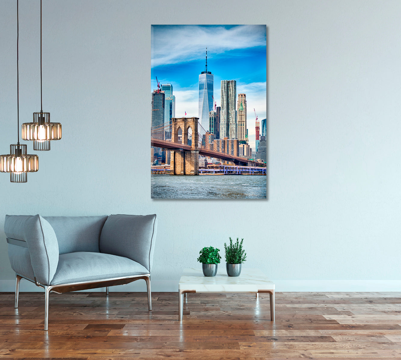 Lower Manhattan New York City Canvas Print-Canvas Print-CetArt-1 panel-16x24 inches-CetArt