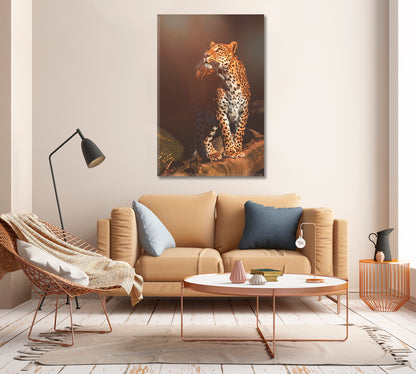 Ceylon Leopard Portrait Canvas Print-Canvas Print-CetArt-1 panel-16x24 inches-CetArt