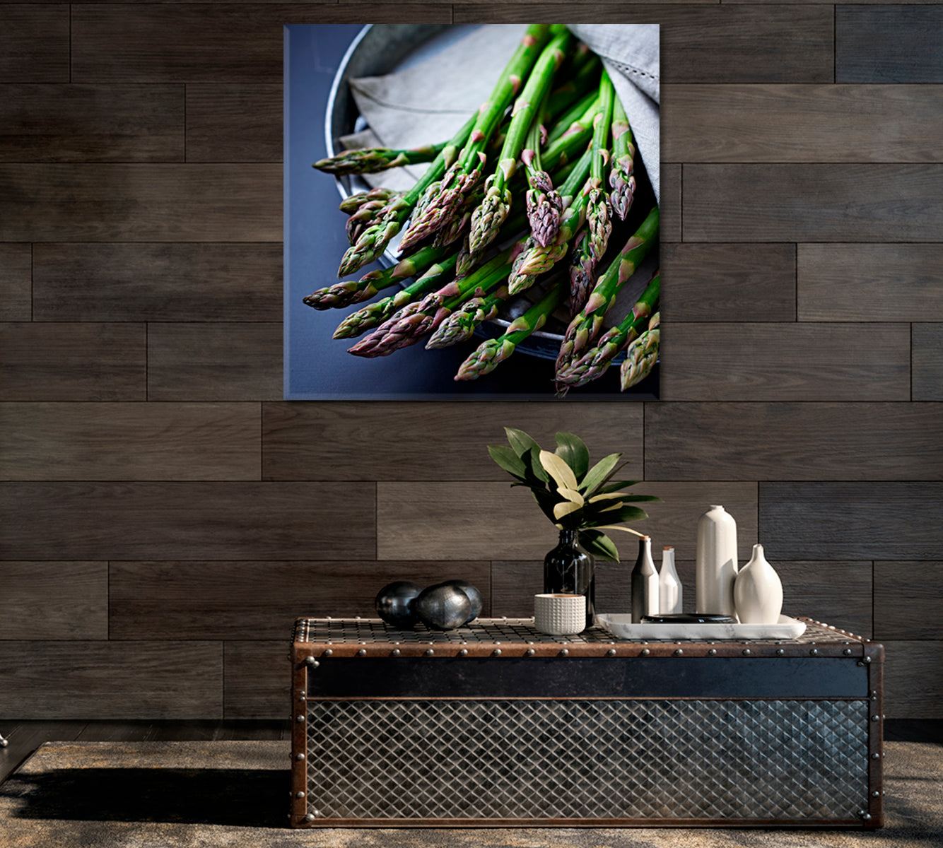 Green Asparagus Canvas Print-Canvas Print-CetArt-1 panel-12x12 inches-CetArt