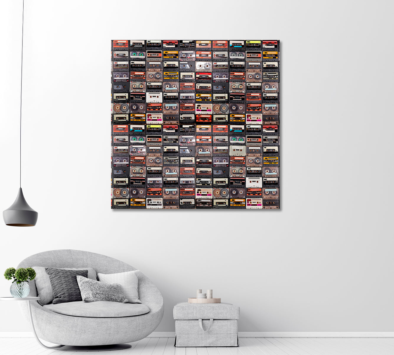 Retro Audio Tapes Canvas Print-Canvas Print-CetArt-1 panel-12x12 inches-CetArt